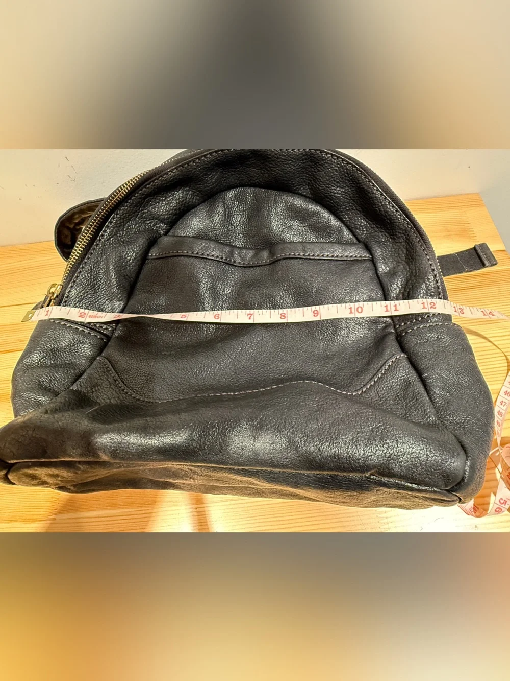 Frye Black Pebbled Leather Mini Backpack